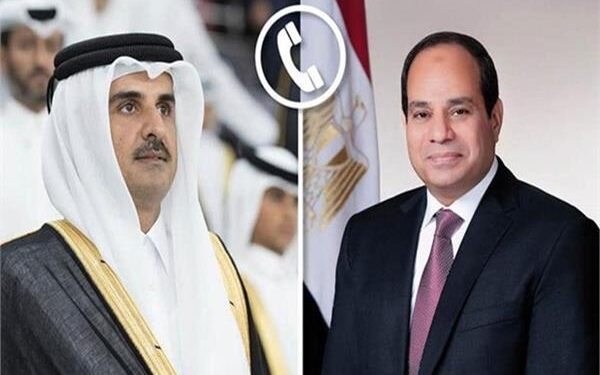الرئيس السيسى يتلقى اتصالا هاتفيا من أمير قطر لبحث المستجدات فى قطاع غزة