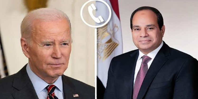 السيسى وبايدن يتفقان على دفع كميات من المساعدات والوقود لأهالى غزة