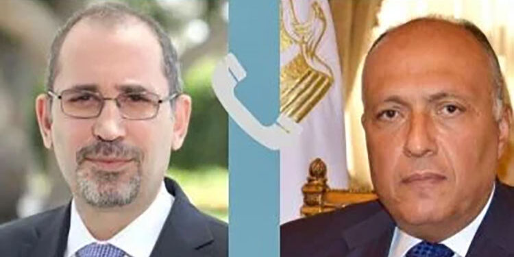 وزيرا خارجية مصر والأردن يبحثان الاستعدادات لمؤتمر الاستجابة الإنسانية الطارئة لغزة