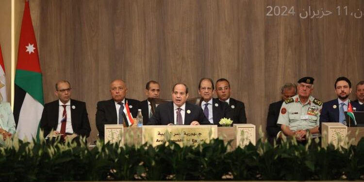 نص كلمة الرئيس السيسي في مؤتمر الاستجابة الإنسانية الطارئة في غزة