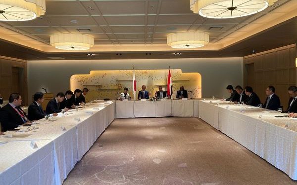 وزير الخارجية يلتقي برئيس وزراء اليابان ويسلمه رسالة من الرئيس السيسي