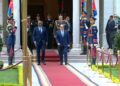 الرئيس السيسي يستقبل رئيس الجابون في قصر الاتحادية