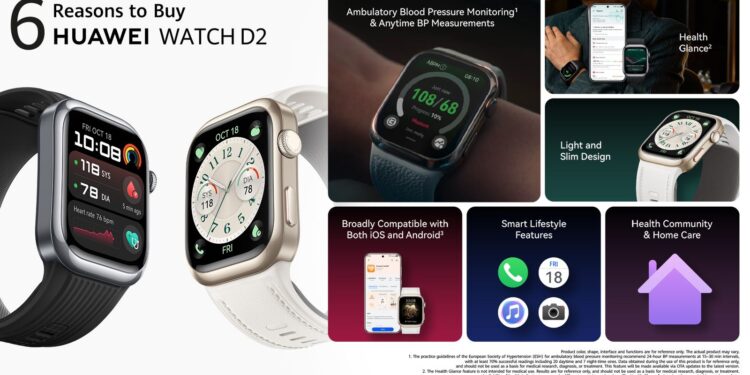 استمتع بتصميم أنيق وراحة استثنائية مع ساعة HUAWEI WATCH D2 الجديدة
