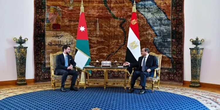الرئيس السيسى يلتقى ولى العهد الأردنى الأمير الحسين بن عبدالله الثانى فى القاهرة