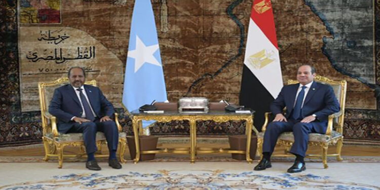 الرئيس السيسى يناقش مع نظيره الصومالى مشاركة مصر العسكرية فى بعثة الاتحاد الأفريقى