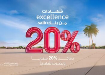 بنك saib يقدم أعلى شهادة ادخار بعائد سنوي ثابت 20% يصرف شهريًا