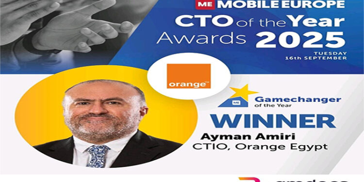 اورنچ مصر تحصد تكريماً عالمياً: الدكتور أيمن أميري يفوز بجائزة “CTO العام” من Mobile Europe Awards