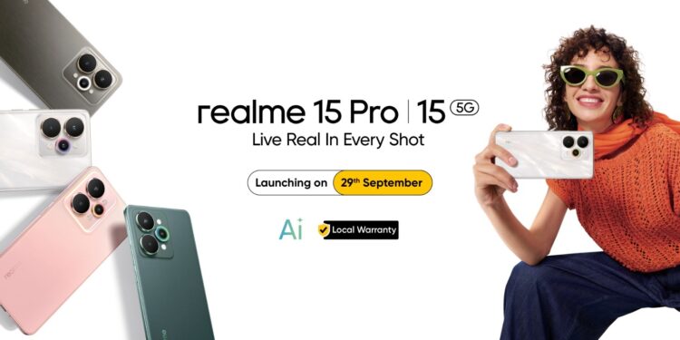 ريلمى تطلق هاتف realme 15 5G Pro الأفضل في فئته بكاميرا Sony IMX896 المتطورة