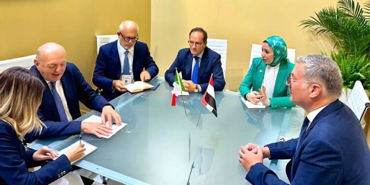 وزير البترول والثروة المعدنية يشهد جلسة مباحثات مع وزير البيئة وأمن الطاقة الإيطالي