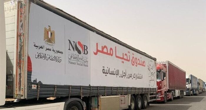 قافلة المساعدات الإنسانية “زاد العزة” الـ44 تتوجه إلى غزة