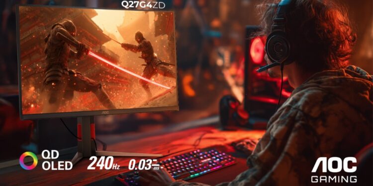 AOC تطلق شاشة الألعاب المتطورة Q27G4ZD بتقنية QD-OLED لعشاق الألعاب الإلكترونية