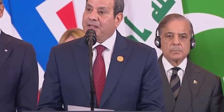 ننشر نص كلمة الرئيس السيسي أمام قمة شرم الشيخ للسلام