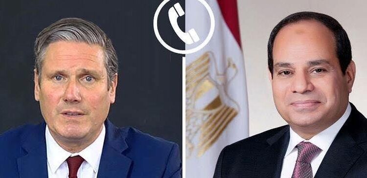 الرئيس السيسي يتلقى اتصالًا هاتفيًا رئيس وزراء المملكة المتحدة
