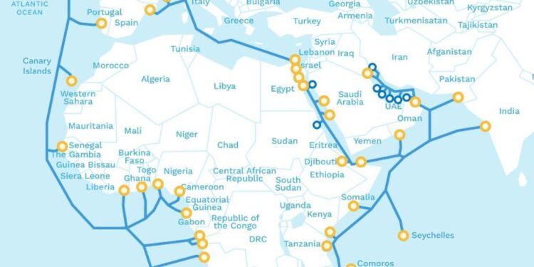المصرية للاتصالات تعلن اكتمال مشروع الكابل البحري 2Africa
