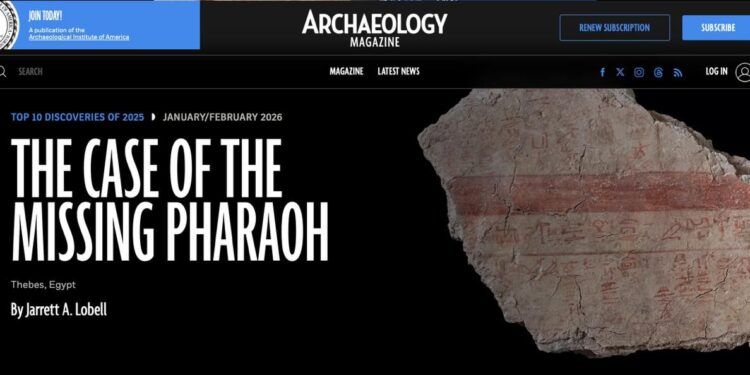 كشف مقبرة الملك تحتمس الثاني بالبر الغربي بالأقصر ضمن أهم 10 اكتشافات أثرية لعام 2025