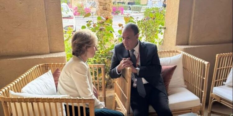 وزير الخارجية يلتقي مع مستشارة الرئيس الفرنسي لشئون الشرق الأوسط على هامش منتدى صير بنى ياس