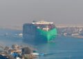 قناة السويس تشهد عبور سفينة الحاويات العملاقة CMA CGM JACQUES SAADE