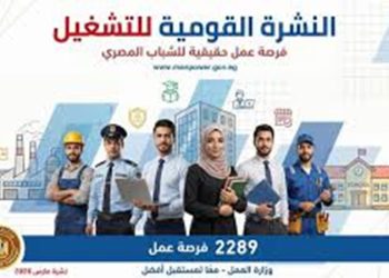 2289 فرصة عمل متنوعة للشباب في 34 شركة خاصة داخل 9 محافظات