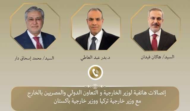 وزير الخارجية يبحث مع نظيريه الباكستاني والتركي التطورات الإقليمية وجهود خفض التصعيد