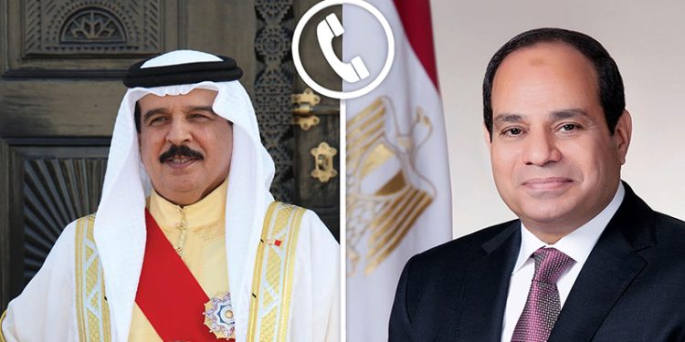 الرئيس السيسى وملك البحرين يناقشان الأوضاع فى سوريا ولبنان وليبيا والسودان