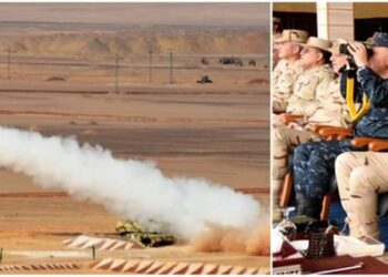 وزير الدفاع يشهد تنفيذ المرحلة الرئيسية للرماية الصاروخية لقوات الدفاع الجوى